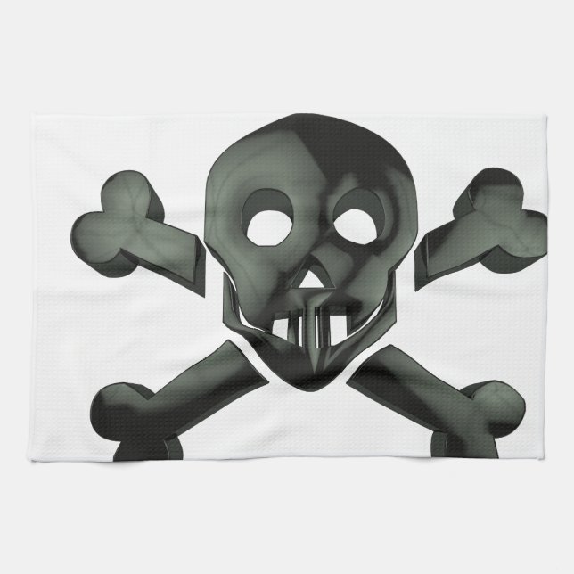 skull crossbones kitchen towel (Horizontal)