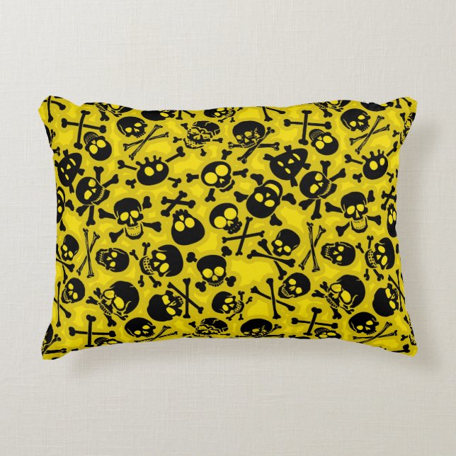 Skull & Crossbones Pattern Accent Pillow (Front)