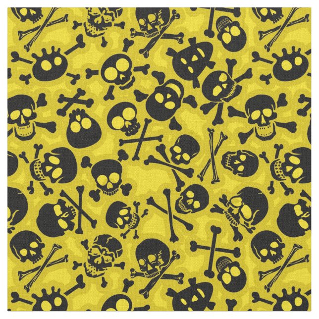 Skull & Crossbones Pattern Fabric (Close Up)