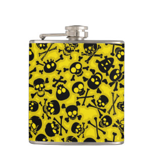 Skull & Crossbones Pattern Hip Flask