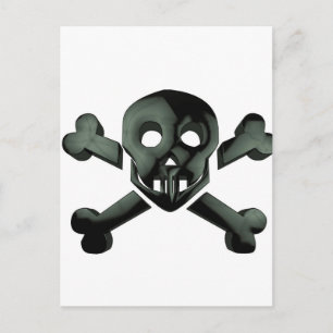skull crossbones postcard