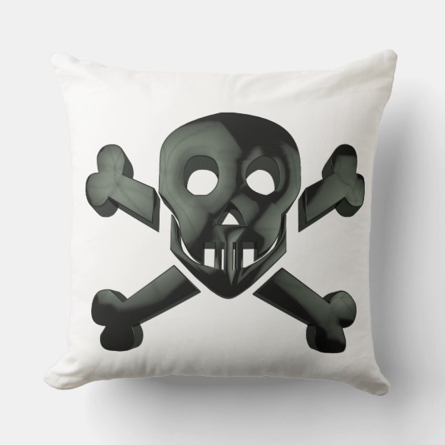 skull crossbones throw pillow (Front)