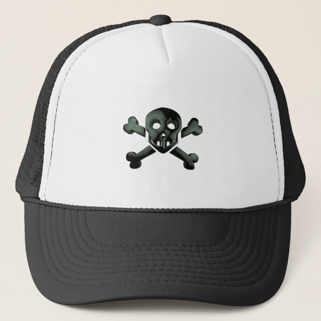 skull crossbones trucker hat (Front)