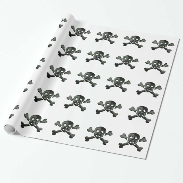 skull crossbones wrapping paper (Unrolled)