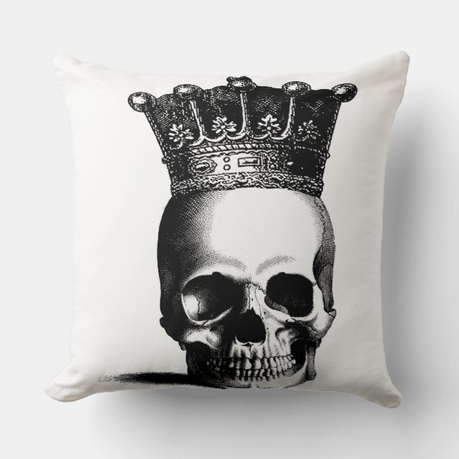 Skull Crown Royal Throw Pillow (Front)