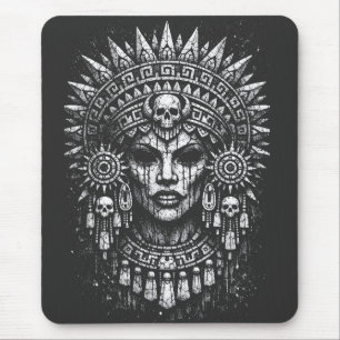 Skull‑Crowned Priestess — by BurnsInHell Mouse Pad