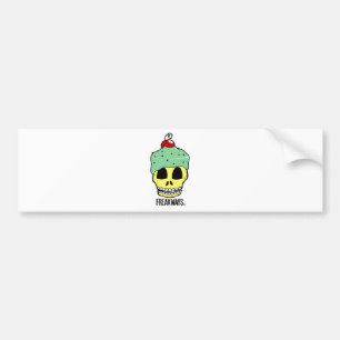 SKULL CUPCAKE BUMPER STICKER