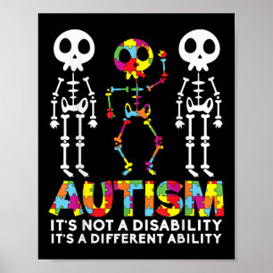 Skull Dance Autism Awareness Mom Dad Kids Autism Poster