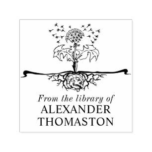 Skull, Dandelion Seeds Blowing Library Book Name Self-inking Stamp