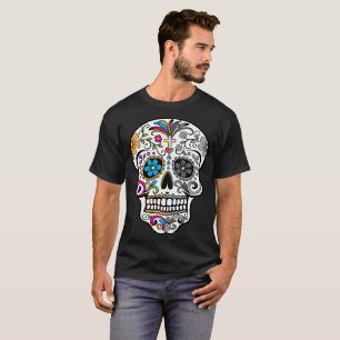 skull day of dead decorated calaveras T-Shirt