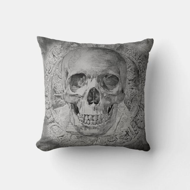 Skull Design on Throw Pillow (Front)