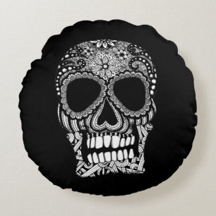 Skull Design Round Pillow