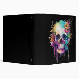 Skull design with colourful splatters binder