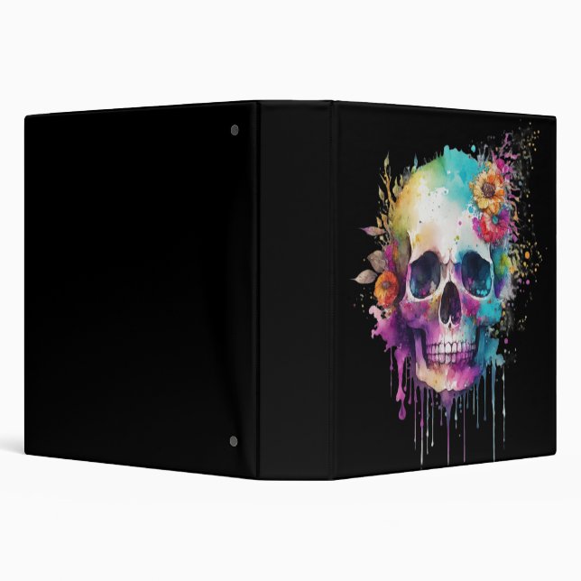 Skull design with colourful splatters binder (Background)