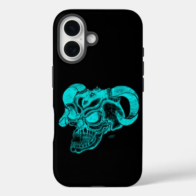 Skull Devil Head Black and Green Design Case-Mate iPhone Case (Back)