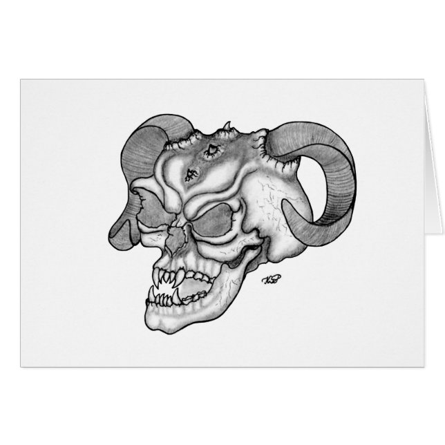 Skull Devil head Black and white Design (Front Horizontal)