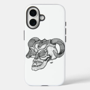Skull Devil head Black and white Design iPhone 16 Case