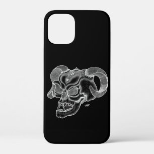 Skull Devil Head Black and White Design iPhone 12 Mini Case