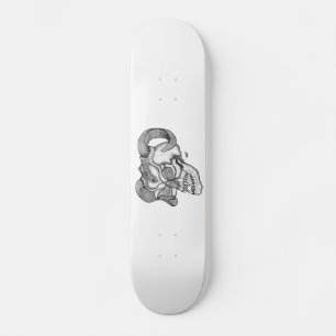 Skull Devil Head Black and White Design Skateboard