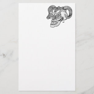 Skull Devil head Black and white Design Stationery