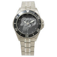 Skull Devil Head Black and White Design
