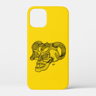 Skull Devil Head Black and Yellow Design iPhone 12 Mini Case