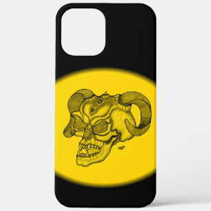 Skull Devil Head Black and Yellow Design iPhone 12 Pro Max Case