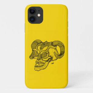 Skull Devil Head Black and Yellow Design iPhone 11 Case