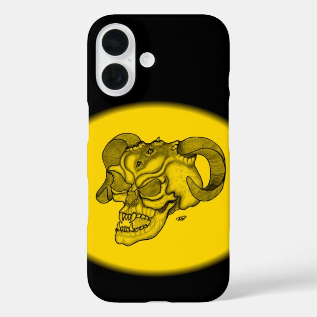 Skull Devil Head Black and Yellow Design Case-Mate iPhone Case (Back)
