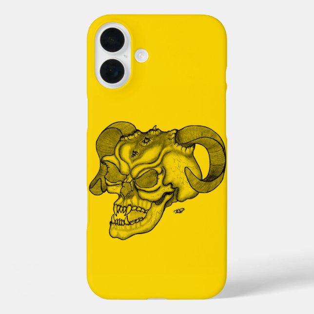 Skull Devil head Black and Yellow Design Case-Mate iPhone Case (Back)