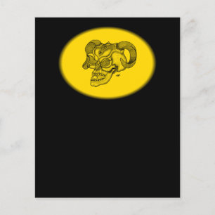 Skull Devil Head Black and Yellow Design Flyer