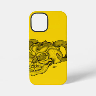 Skull Devil Head Black and Yellow Design iPhone 12 Mini Case