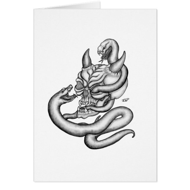 Skull - Devil Head with Snake (Front)