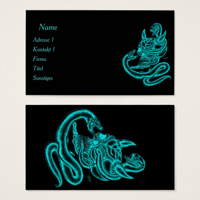 Skull - Devil Head with Snake (Front & Back)