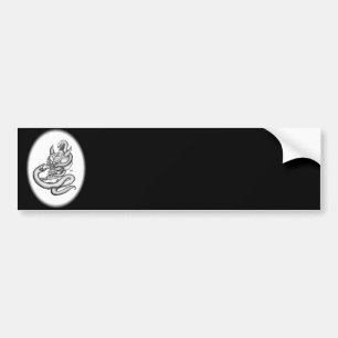 Skull - Devil Head with Snake Bumper Sticker