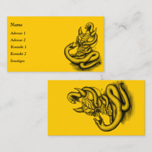 Skull - Devil Head with Snake Business Card