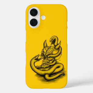 Skull - Devil Head with Snake iPhone 16 Case