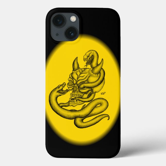 Skull - Devil Head with Snake Case-Mate iPhone Case (Back)