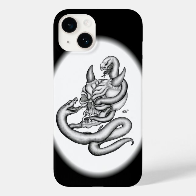 Skull - Devil Head with Snake Case-Mate iPhone Case (Back)