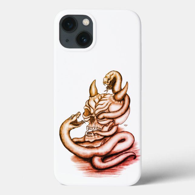 Skull - Devil Head with Snake Case-Mate iPhone Case (Back)