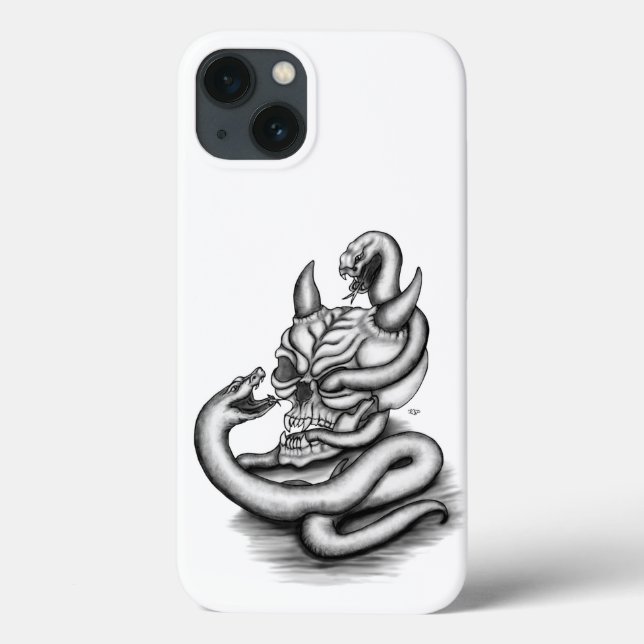 Skull - Devil Head with Snake Case-Mate iPhone Case (Back)