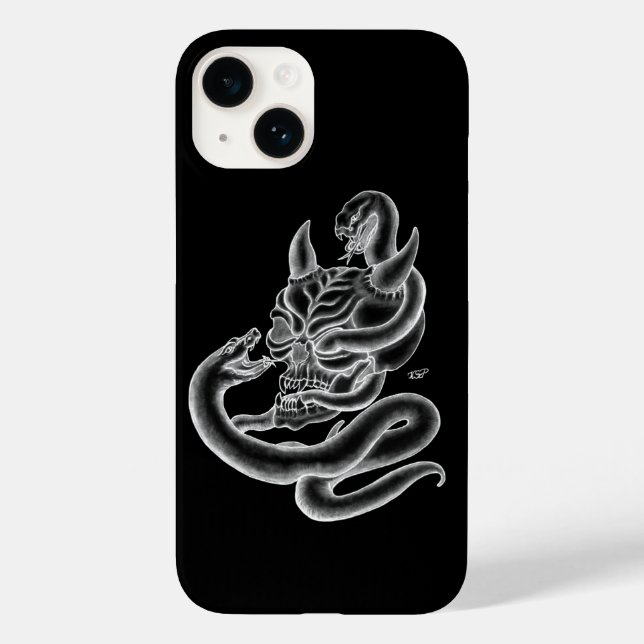 Skull - Devil Head with Snake Case-Mate iPhone Case (Back)