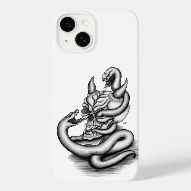 Skull - Devil Head with Snake Case-Mate iPhone Case (Back)