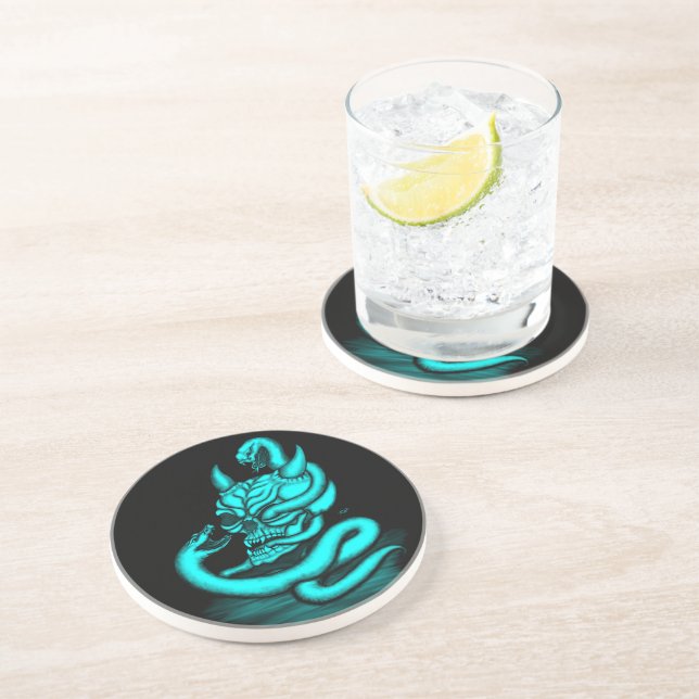 Skull - Devil Head with Snake Coaster (Side)