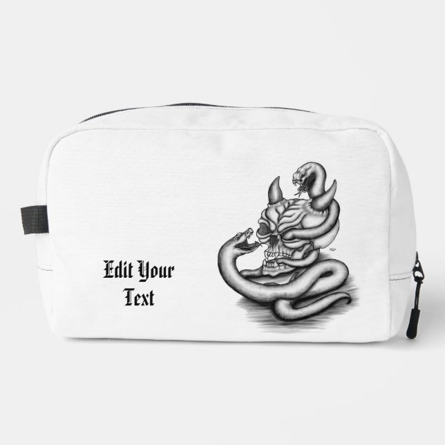 Skull - Devil Head with Snake Dopp Kit (Front)