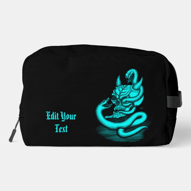 Skull - Devil Head with Snake Dopp Kit (Back)