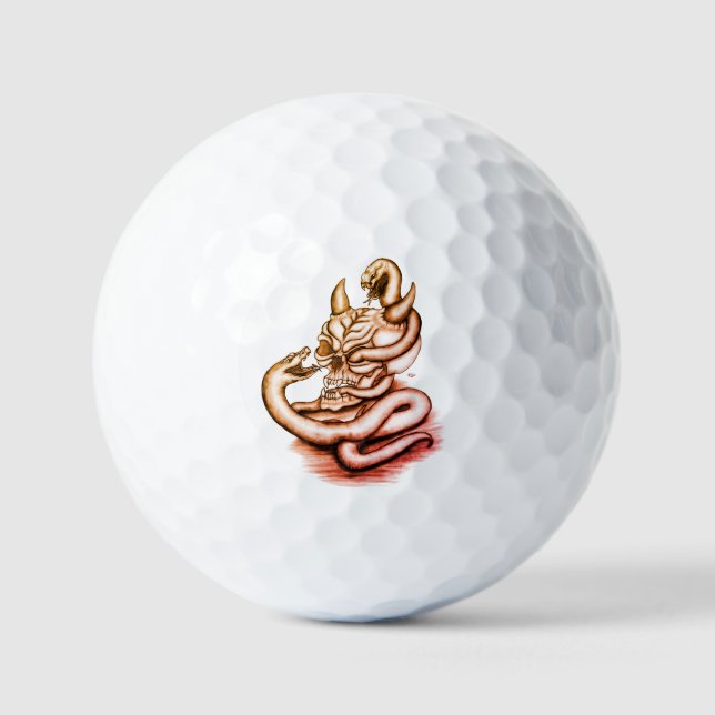 Skull - Devil Head with Snake Golf Balls (Front)