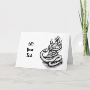Skull - Devil Head with Snake Invitation