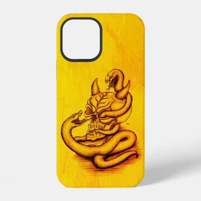 Skull - Devil Head with Snake iPhone Case (Back)
