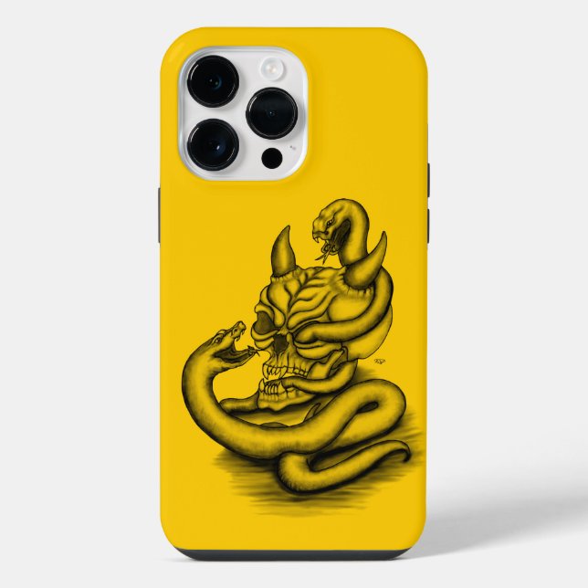 Skull - Devil Head with Snake iPhone Case (Back)